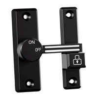 Bothyi - Protector De Pestillo De Puerta, Pestillo Deslizante De Puerta Abatible Para Puerta Corredera De Granero, Garaje, Jardín, Negro