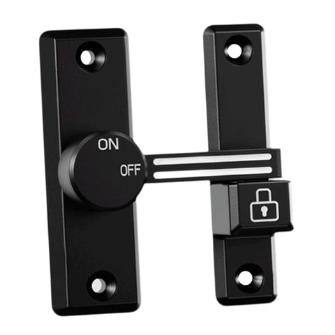 Bothyi - Protector De Pestillo De Puerta, Pestillo Deslizante De Puerta Abatible Para Puerta Corredera De Granero, Garaje, Jardín, Negro