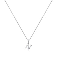 Collar Heshpaws S925 Sterling Silver Inicial A-Z Plata Con Caja De Regalo