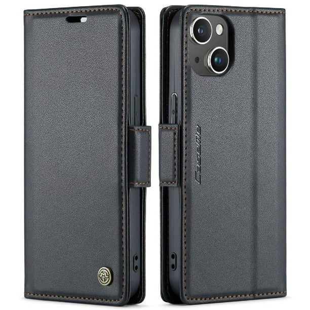 CaseMe tipo cartera iPhone 14 Plus con cierre magnético, RFID, tarjetero, soporte, carga inalámbrica