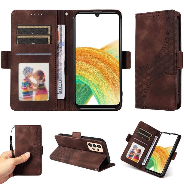 Carcasa FOXDOCK Samsung Galaxy A73 5G de cuero PU, diseño acolchado clásico, protección contra caídas y rayones