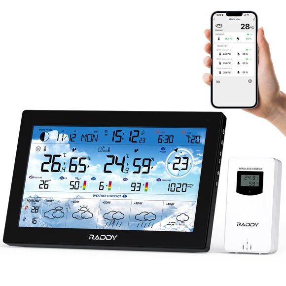 Estación Meteorológica Raddy 22 cm Wi‑Fi con App Inteligente