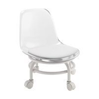 Bothyi - Taburete Bajo Con Ruedas Y Taburete Giratorio Con Respaldo Para Limpieza De Flexiones De Salón