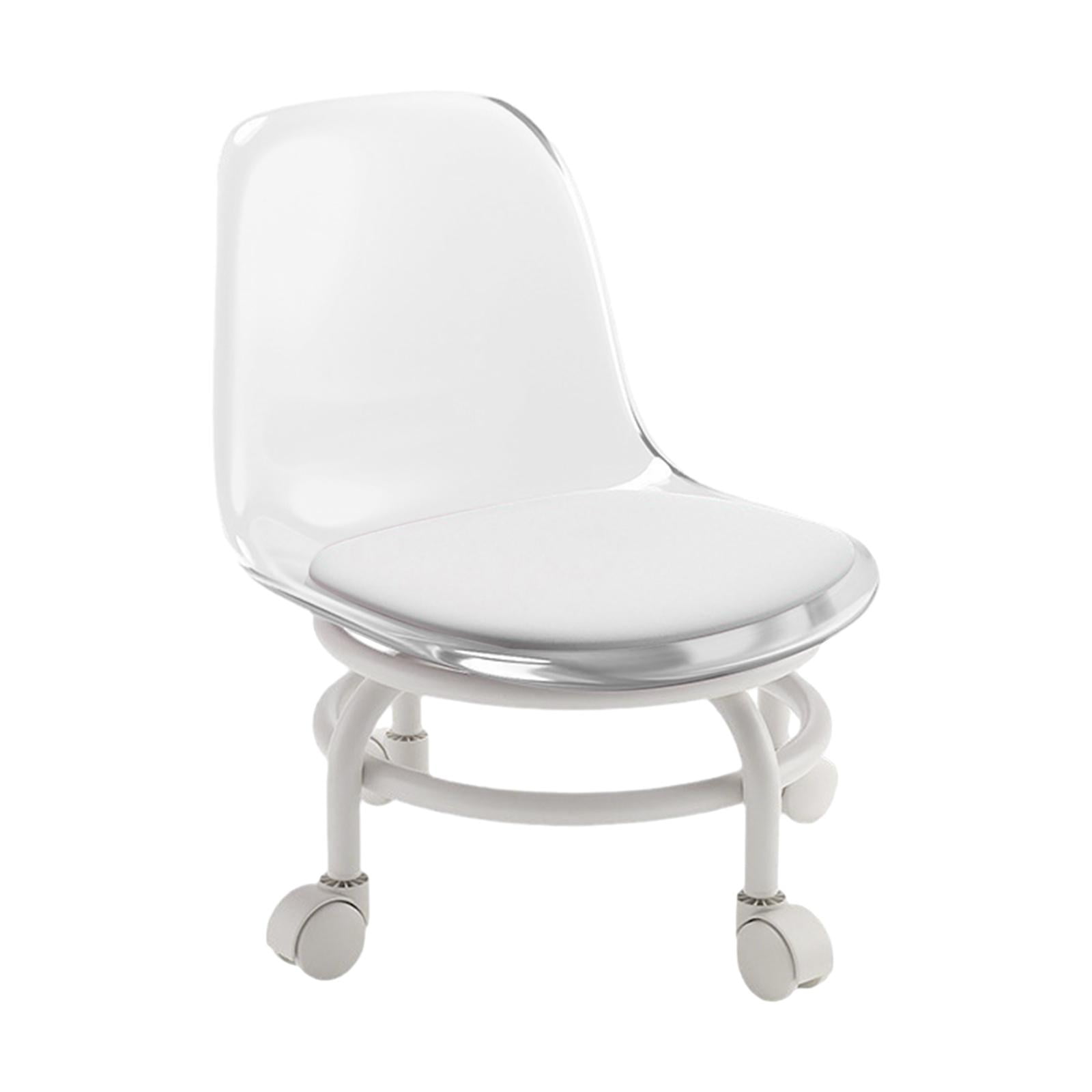 Bothyi - Taburete Bajo Con Ruedas Y Taburete Giratorio Con Respaldo Para Limpieza De Flexiones De Salón