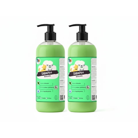 Mascokits - Pack 2 Shampoo Repelente 1 Lts Perros & Mascotas Anti Pulgas