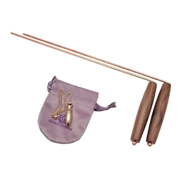 Kit de varillas de radiestesia Spirit Hunter de cobre con asas de nogal