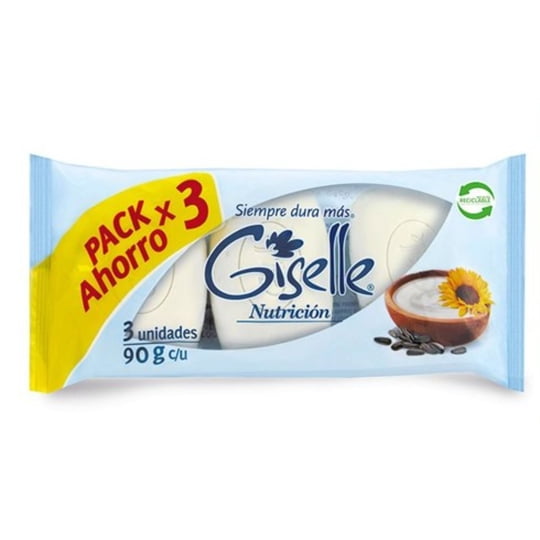 Jabón Giselle Pack Barra Variedades 3x90g