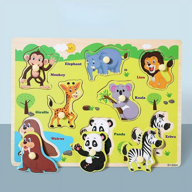 Children's Mushroom Nails Hand Grab Board Early Education Puzzle Wooden Puzzle Toys Fruit And Vegetable Cognitive Plane Puzzle Puzzle