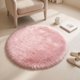 thumbnail image 2 of REGALWOVEN Alfombra Cuadrada Suave y Peluda, Alfombras de Dormitorio Ultra Esponjosas, Alfombra Peluda Antideslizante para Tocador, Guardería, Habitación Rosa Oscuro 20" x 20", 2 of 7