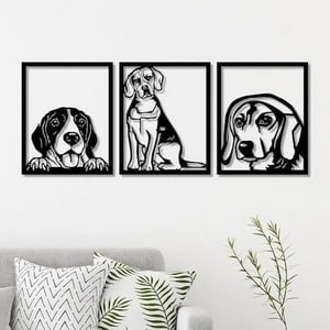 Genérico - Cuadro Decorativo Artesanal Perro Beagle En Madera Mdf