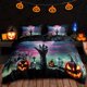 thumbnail image 1 of 3pcs Halloween Theme Duvet Cover Set, Horror Pumpkin Tombstone Hand Print Bedding Set, Soft Comfortable Duvet Cover, For Bedroom, Guest Room (1*Duvet Cover + 2*Pillowcase, Without Core), 1 of 3