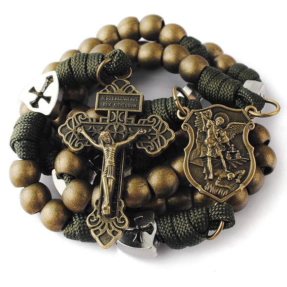 Collar Rosario HanlinCC Bronce San Miguel para Hombre 52 cm