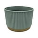 thumbnail image 2 of Macetero Plastico Redondo Bajo Premium Verde Base Dorado, 2 of 9