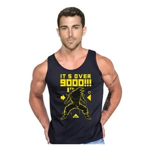 Persodesign - Polera Diseño Is Over 9000 Anime Manga Musculosa Tank Gym Talla M Negro Hombre