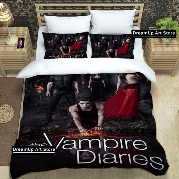 Vampire Diaries Damon salvator Bedding Set Boys Girls Duvet Cover Pillowcase Bed Adult Bedroom