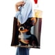 thumbnail image 4 of Chihuahua Bolso de tela con estampado de lienzo para mujer, bolsa de compras reutilizable y estética, con cremallera interior, regalo para mujer, 35 × 40 cm., 4 of 6