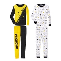 Set De Pijama Pokémon Para Niños Pequeños Y Niños Grandes, 100% Algodón, 4 Unidades