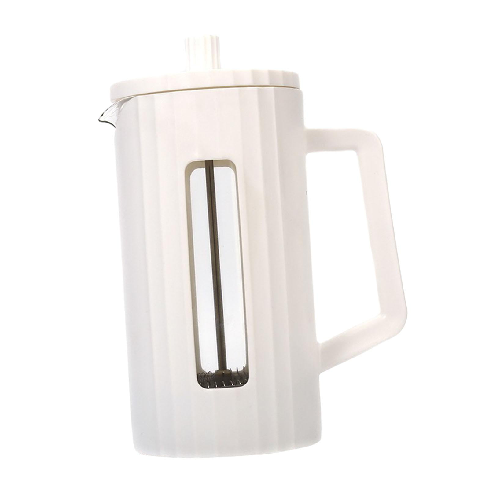 Bothyi - Cafetera De Prensado Francés, Cafetera, Hervidor De Café Para Cocina, Cafetería, Camping, Blanco, 600ml