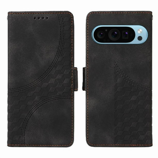 Carcasa FOXDOCK Google Pixel 9 de cuero PU, diseño acolchado clásico, protección contra caídas y rayones