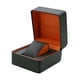 thumbnail image 5 of Caja de almacenamiento de reloj individual para hombre y mujer, Estuche de Viaje con almohada, organizador de joyería de cuero PU, expositor de reloj Negro, 5 of 5
