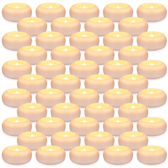 Velas LED impermeables blanco cálido fclayvts – paquete de 50