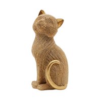 Magideal - Estatua De Gato, Arte, Escultura Animal, Artesanía, Adorno De Escritorio, Estatuilla Decorativa Para Estante, Chimenea De Año Nuevo, Gabinete, Librerí Oro