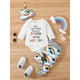 thumbnail image 2 of Baby Boys Girls Bodysuit & Pants & Hat With Cartoon Graphic Baby Clothes Baby Layette Sets, 2 of 5