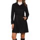 thumbnail image 1 of INSPIRE CHIC Abrigo de Imitación de Gamuza para Mujer con Cinturón, Chaqueta Larga con Cremallera y Diseño de Moda S Negro, 1 of 6