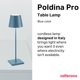 thumbnail image 2 of Lámpara Zafferano Poldina Pro Mini Avio Blue Inalámbrica, 2 of 8