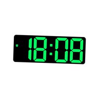 Magideal - Reloj De Pared Digital Con Control De Voz Regulable, Calendario De Escritorio, Despertador Led Con Función De Repetición Y Fecha Y Temperatura Para Sa Verde