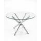 thumbnail image 1 of Mesa de Comedor Redonda de Vidrio Templado con Base de Acero Inoxidable – Diseño Moderno Premium, 1 of 5