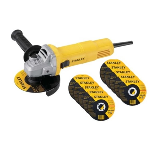 Esmeril angular 4-1/2" 620w + 10 discos stanley