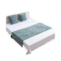 M&L Todo Para El Hogar - Piecera Mas 2 Fundas Modelo Chenille Turquesa