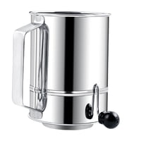 Magideal - Colador De Azúcar Para Hornear De Acero Inoxidable, Colador De Malla De Mano Giratoria, Colador Para Hornear, Taza Para Pasteles, Ma 5 Copa