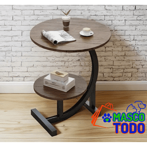 Genérico - Mesa Redonda Living Lateral, Mesa Auxiliar Centro 2 Niveles