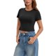 thumbnail image 4 of ATHLECHIC Camisetas Básicas de Verano para Mujer Crop Tops de Manga Corta con Costuras Cuello Redondo Ajustado Tops de Entrenamiento Y2k Camisetas S Negro, 4 of 5