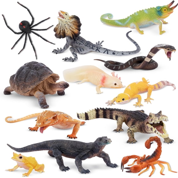 Juego de figuras de animales Toymany Reptile, 12 piezas, Komodo Dragon