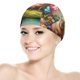 thumbnail image 5 of Capibara Gorro de Natación de Licra, Gorro de Baño de Tela Cómoda, Gorro Elástico Antideslizante para Hombres, Mujeres y Niños, 5 of 6