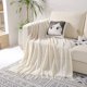 thumbnail image 3 of Xiao Hua Manta para Sofá Textura Otoñal Cubierta Tejida con Borlas Alfombra, Manta Bohemia para Cama Sofá Cama Silla Patrón de Ondas 50 "X60" - Blanco Hueso, 1 Pieza, 3 of 4