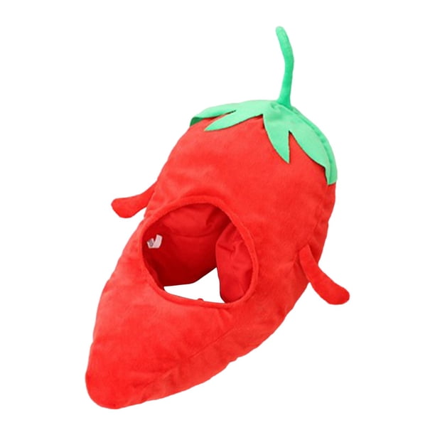 Cute Chili Shape Head Hat Cosplay Headgear Party Hats Sombrero de Warm Hat Funny Chili Shape Hat para adultos Party Selfie Halloween Dress up