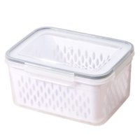 Bothyi - Recipiente De Almacenamiento De Alimentos, Colador De Frutas Hermético, Cesta Para Nevera, Carne, Frutas, Gris, Grande