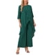 thumbnail image 4 of INSPIRE CHIC Conjunto de 2 Piezas de Chiffón para Mujer de Halloween, Blusa con Volantes y Pantalones de Pierna Ancha, Traje Formal para Boda, Verde Oscuro S, 4 of 6