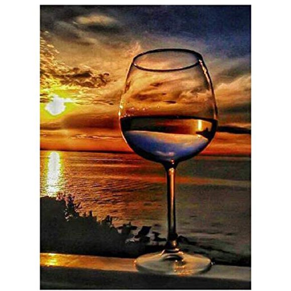 Copa De Vino Puzzle Sunset Sea 500 Piezas 52 X 38 Cm
