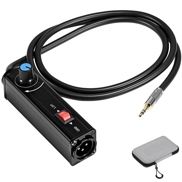 Adaptador AUX a XLR RQG con control de volumen y cable de 1 m