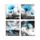 thumbnail image 5 of Cuadro De Lienzo Sin Marco De 4 Paneles Para Decoración Del Hogar De Pared Flor Azul, 5 of 5