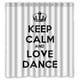 thumbnail image 1 of Cortina de ducha con ganchos "KEEP CALM AND LOVE DANCE" (66 x 72 pulgadas), 1 of 3