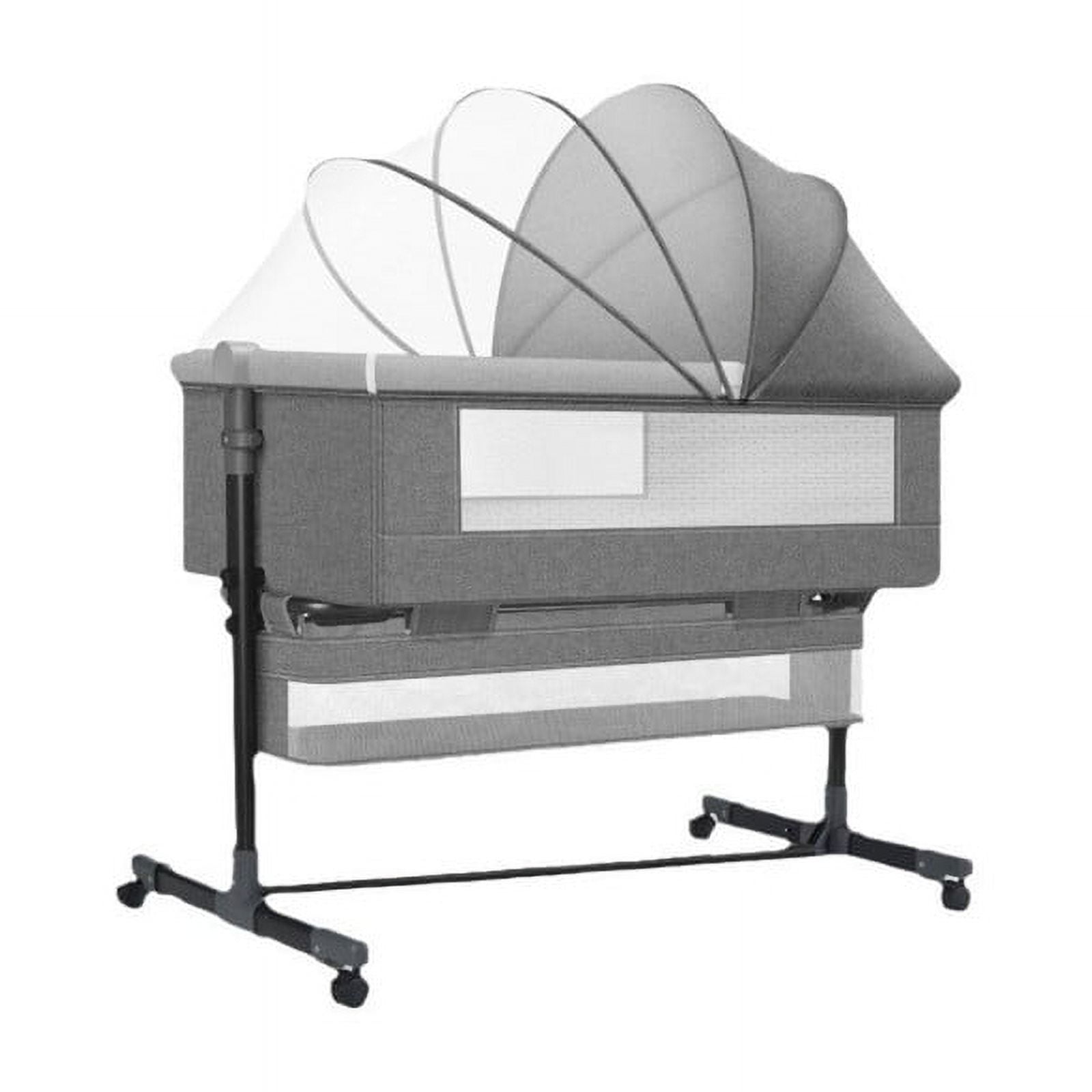 Babyluna - Cuna Colecho Con Colchón Mosquitero Y Cesta Gris