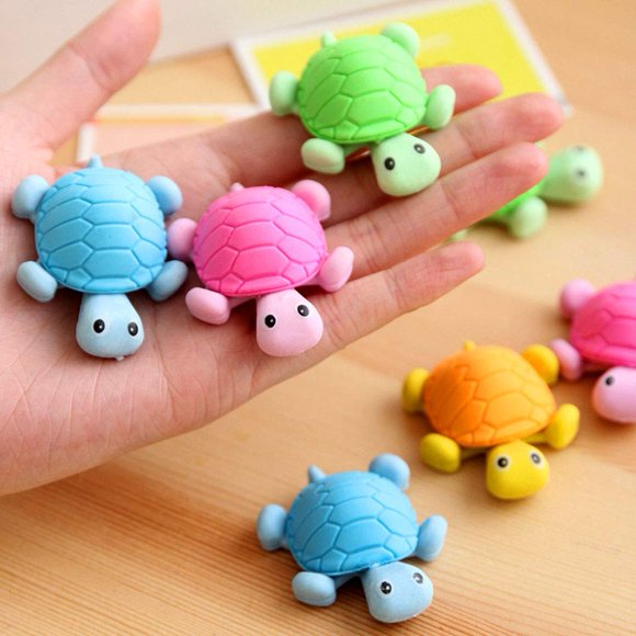 Borrador DDJYP Tortuga 12 pzas colores vivos - Juguete para fiestas infantiles