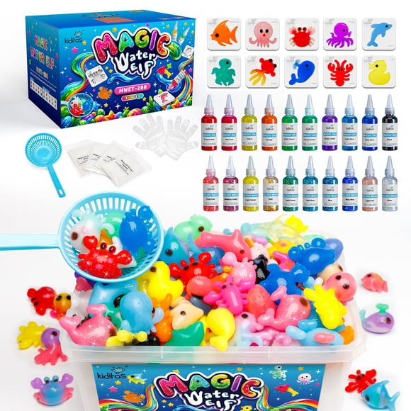 Kit de juguetes Kiditos Magic Water Elf Aqua Fairy con 20 geles mágicos
