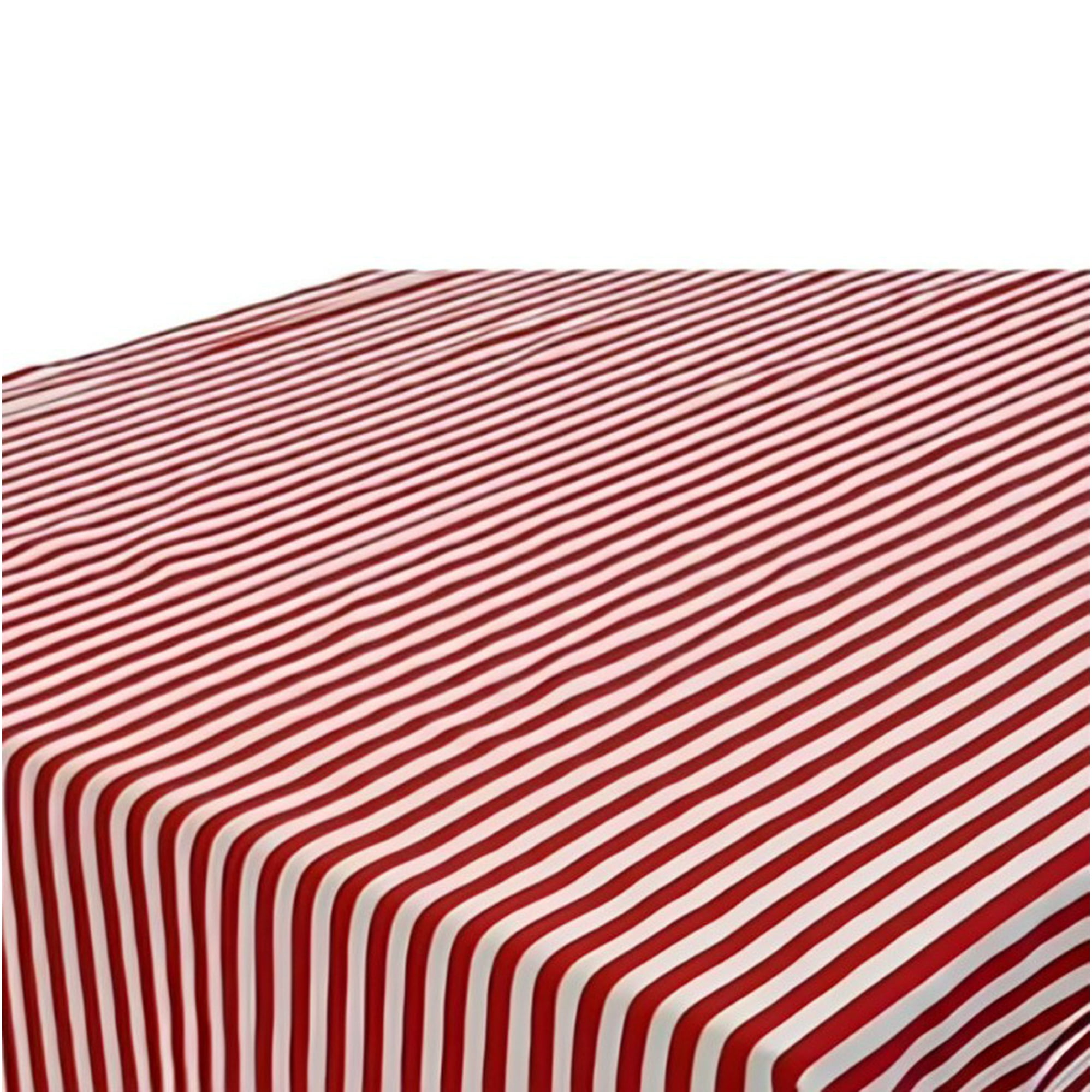 Mantel Rectangular Amelie Estampado / Líneas Rojo Blanco – Doral